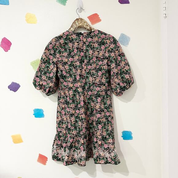 XS Johnny Was Floral Print Rebeka Poplin Mini Dress - Picture 4 of 6